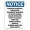 Signmission OSHA Sign, Minimum Personal Protective Equipment, 10in X 7in Rigid Plastic, 7" W, 10" H, Portrait OS-NS-P-710-V-14229 - alternate 1